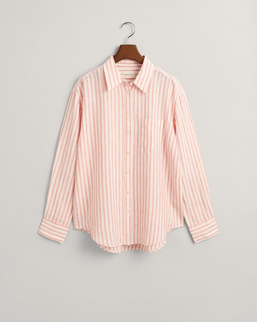 Gant Blusenshirt REL STRIPED LINEN SHIRT, PEACHY PINK günstig online kaufen