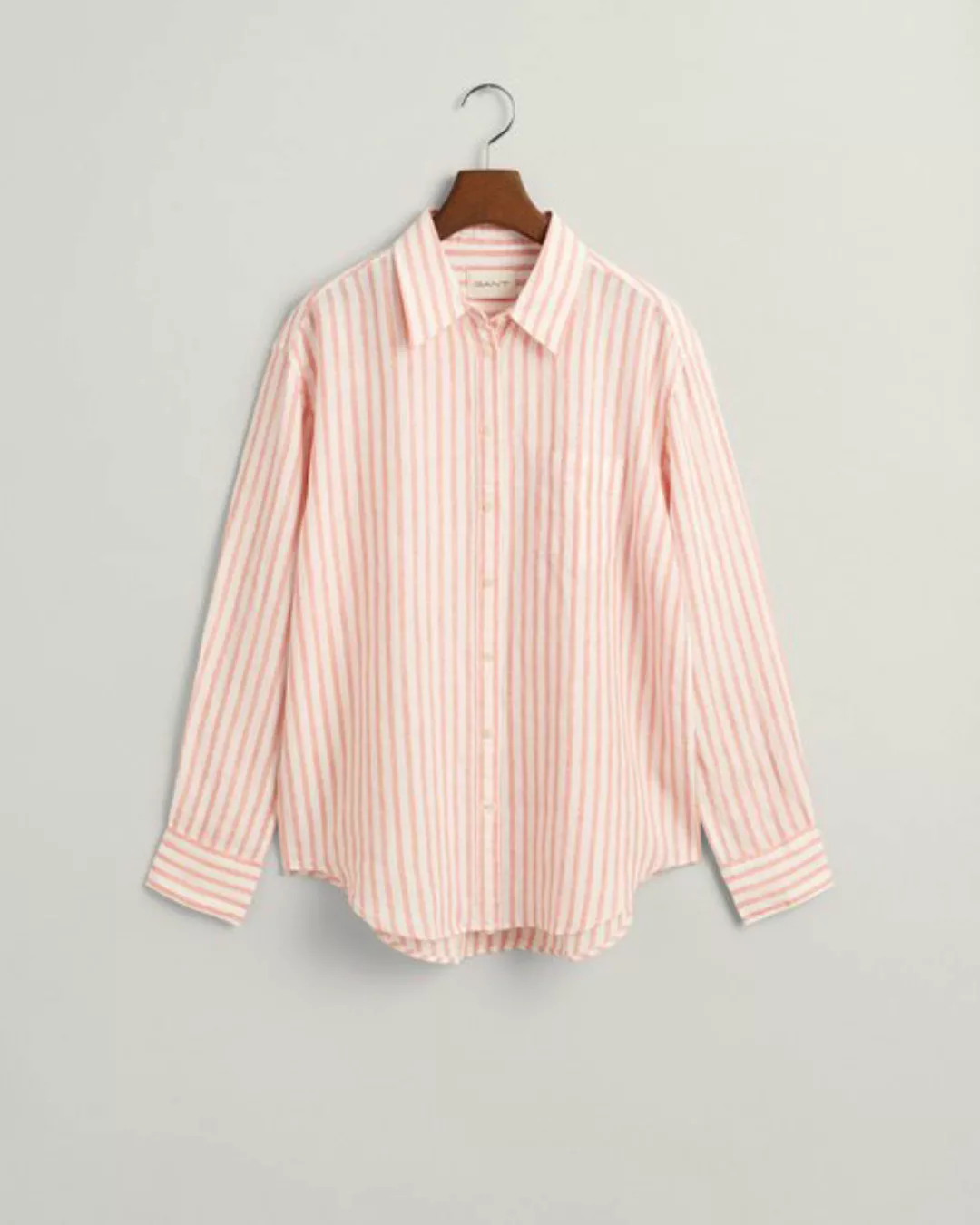 Gant Blusenshirt REL STRIPED LINEN SHIRT, PEACHY PINK günstig online kaufen