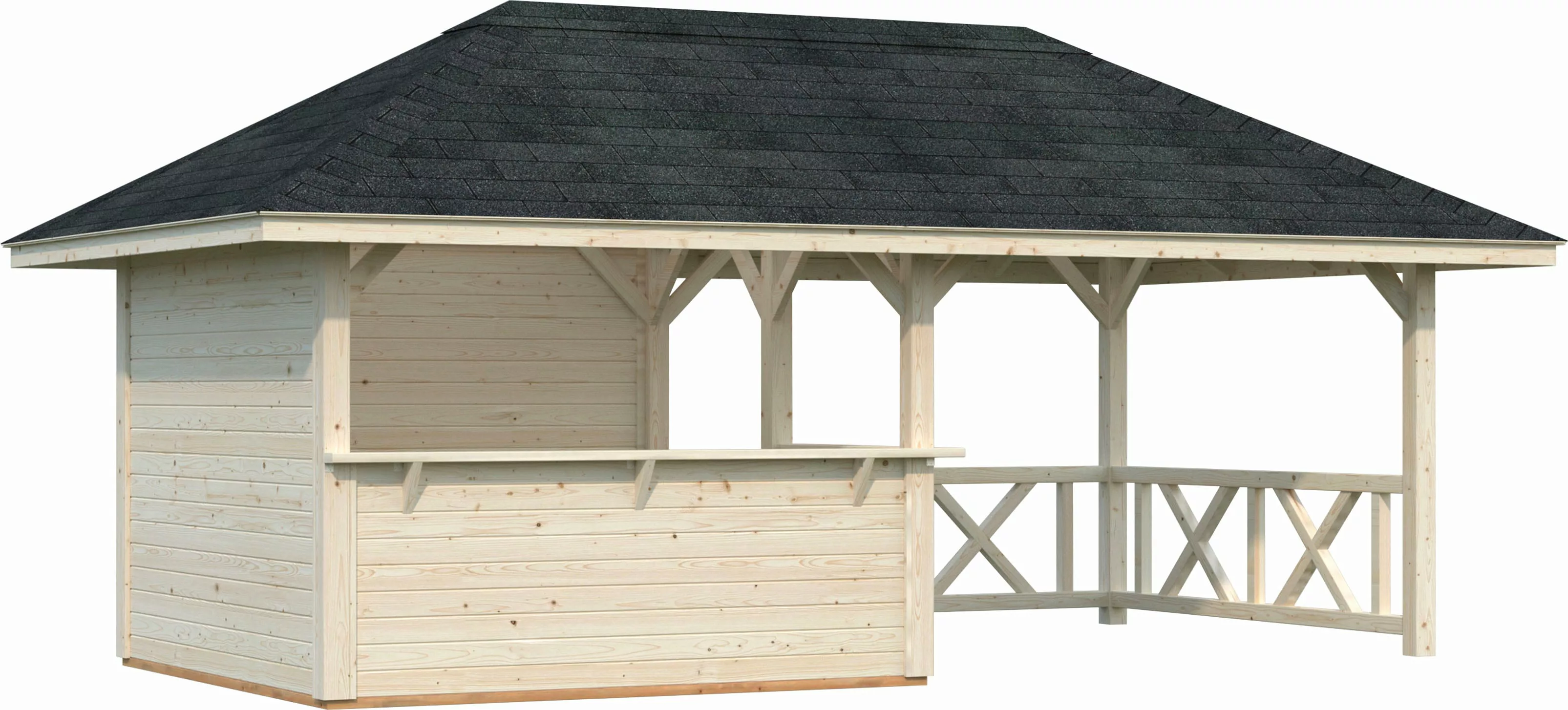 Palmako Holzpavillon "Bianca 16,6 m² Set 3", BxTxH: 588x300x323 cm günstig online kaufen