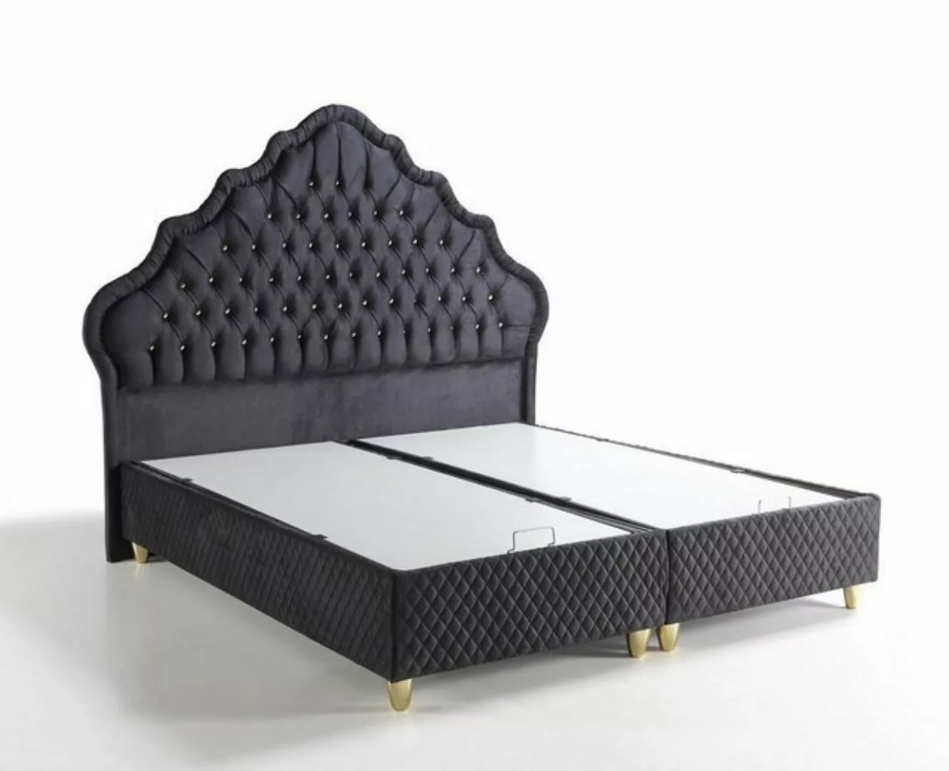 JVmoebel Bett Bett Design Betten Luxus Schwarz Polster Schlafzimmer Möbel ( günstig online kaufen