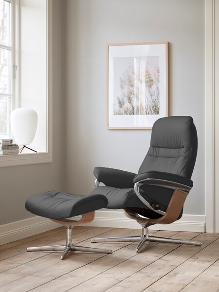 Stressless Fußhocker "Sunrise", mit Cross Base, Größe S, M & L, Holzakzent günstig online kaufen