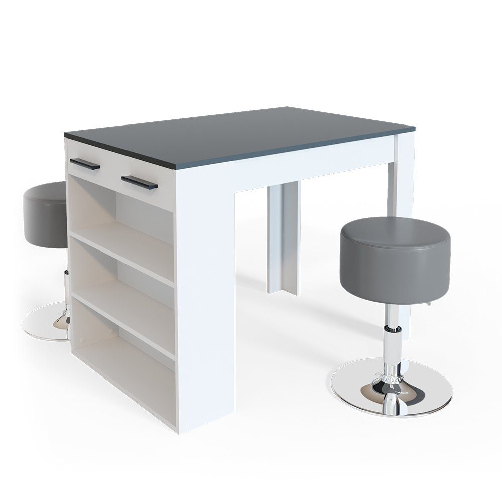 Vicco Bartisch Repose, Anthrazit/Weiß/Weiß, 67 x günstig online kaufen