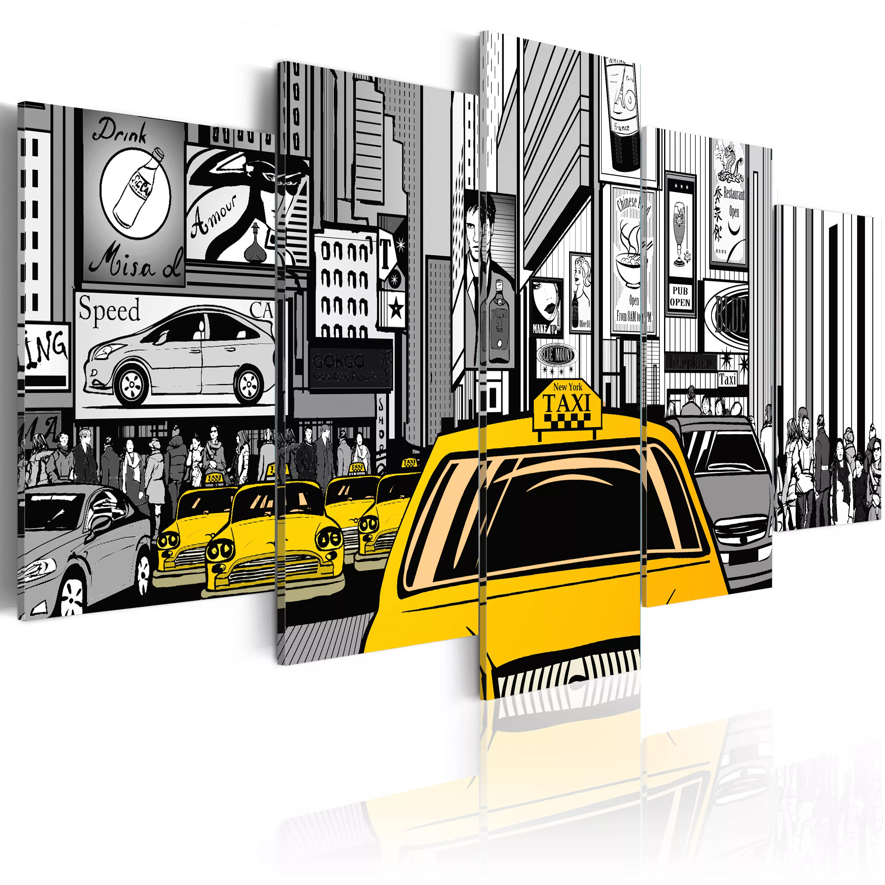 Wandbild - Taxi Aus Dem Comic günstig online kaufen