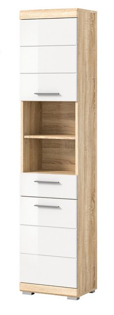 Inn.Furn Hochschrank Mambo (Badschrank weiß Hochglanz und Sonoma Eiche, 37 günstig online kaufen