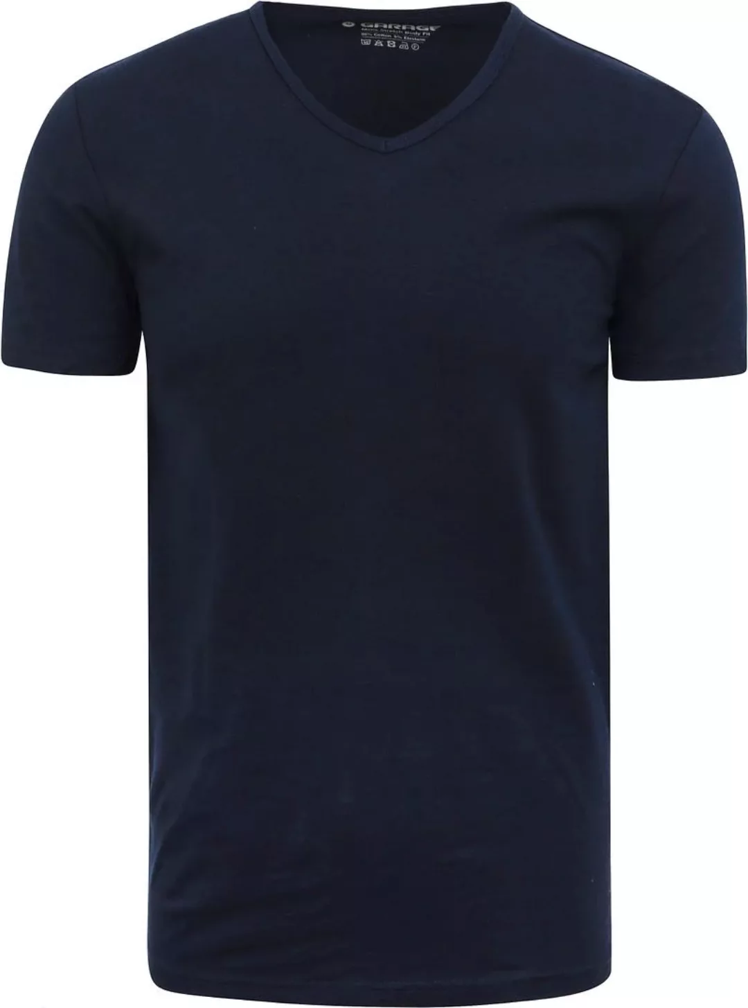 Garage Stretch Basic T-Shirt Dunkelblau V-Ausschnitt - Größe XL günstig online kaufen