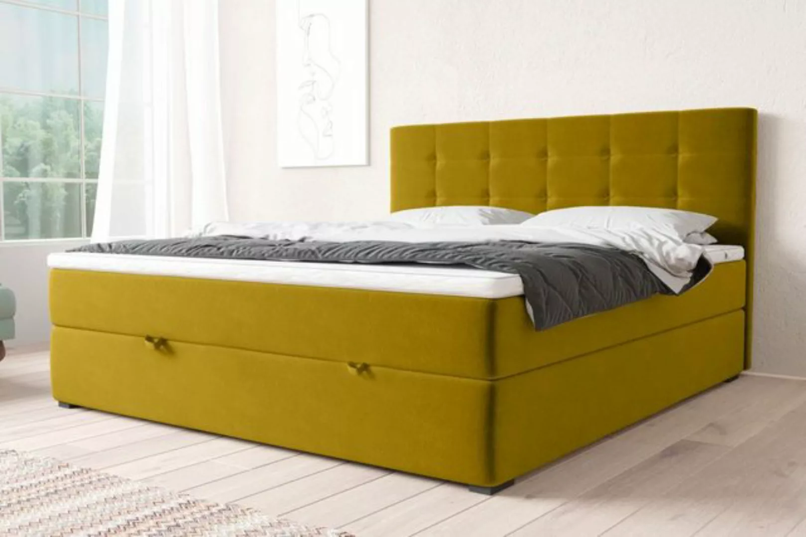 Stylefy Boxspringbett Pluto (Schlafzimmerbett, Bett), 140/160/180 x 200 cm, günstig online kaufen