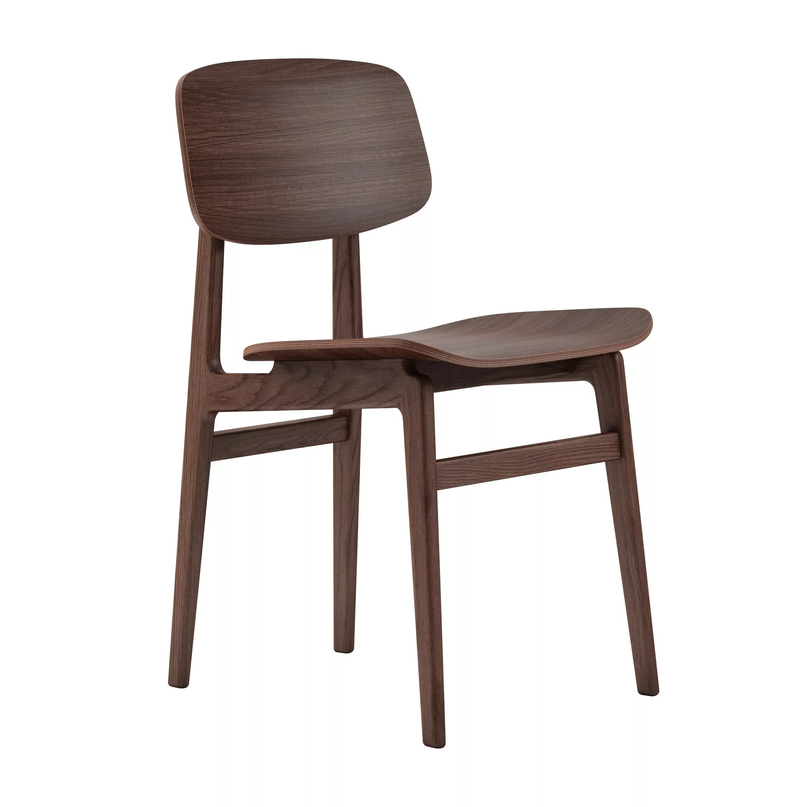 NORR 11 - NY11 Dining Chair - dunkelbraun/Eiche dunkel geräuchert/BxHxT 45, günstig online kaufen