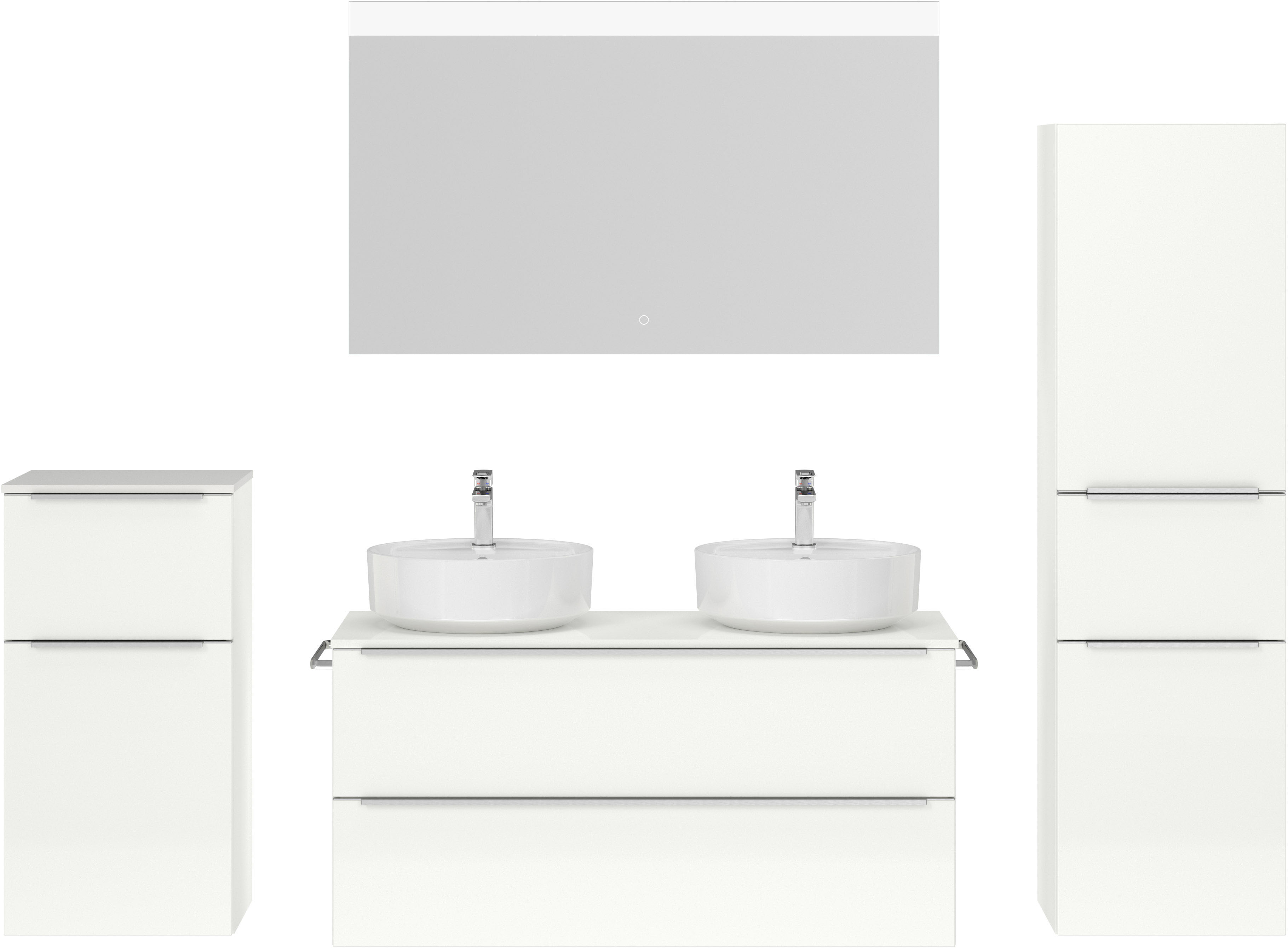 nobilia® Badmöbel-Set »Alvene«, (4 St., vormontiert, mit Soft-Close), Hochg günstig online kaufen