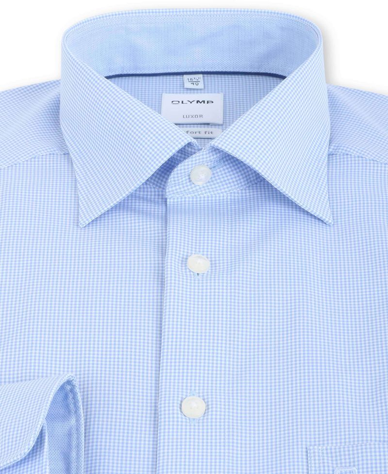 OLYMP Luxor Comfort Fit Hemd Blau Karo - Größe 40 günstig online kaufen