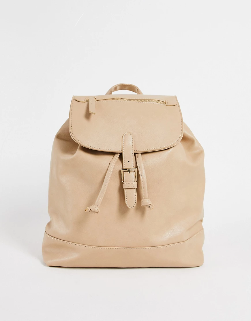 French Connection – Rucksack mit Reißverschluss in Steinbeige-Neutral günstig online kaufen