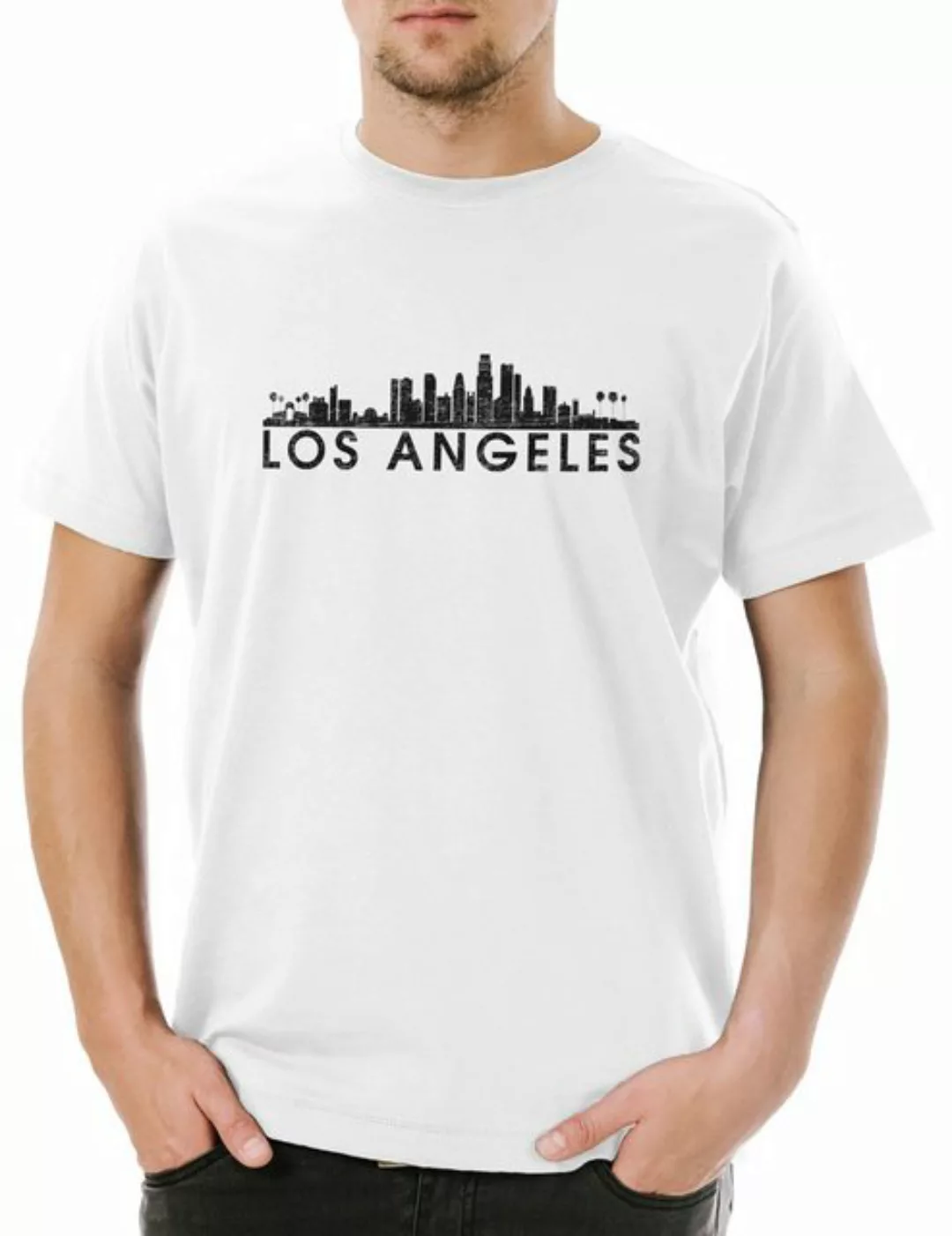 Urban Backwoods Print-Shirt Skyline Los Angeles Herren T-Shirt Stadt City F günstig online kaufen