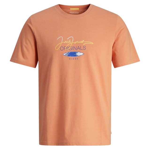 Jack & Jones Rundhalsshirt Große Größen Herren T-Shirt lachs Logoprint Jack günstig online kaufen