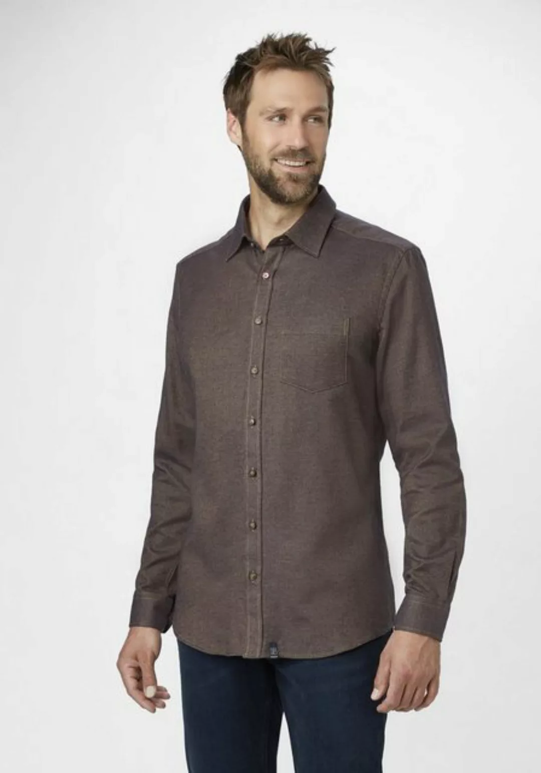Paddock's Langarmhemd Long sleeve Langarmhemd aus reiner Baumwolle günstig online kaufen