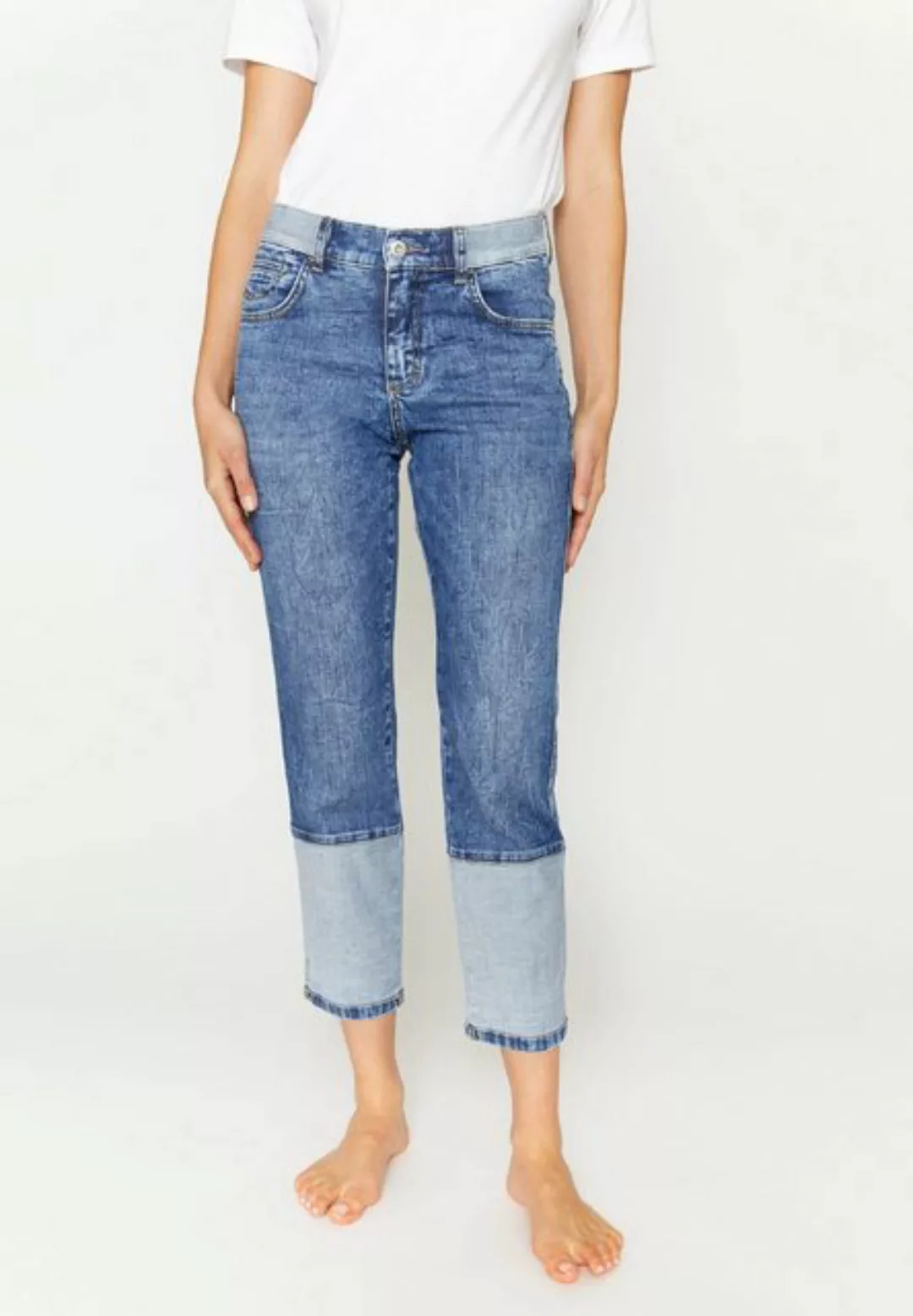 ANGELS 7/8-Jeans Patchwork-Jeans Darleen Crop Reverse mit Label-Applikation günstig online kaufen