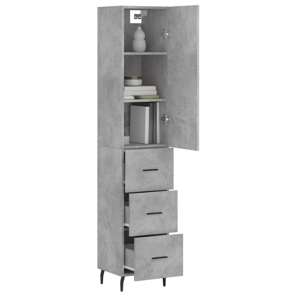 vidaXL Highboard Highboard Betongrau 34,5x34x180 cm günstig online kaufen