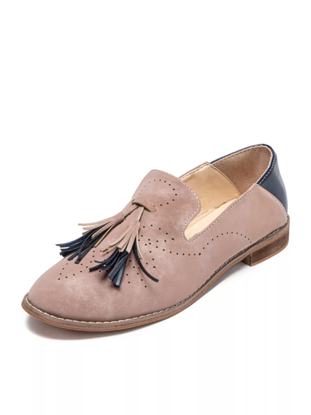 Damen Hollow Brogue Tassel Decor Atmungsaktive, bequeme Slipper zum Anziehe günstig online kaufen