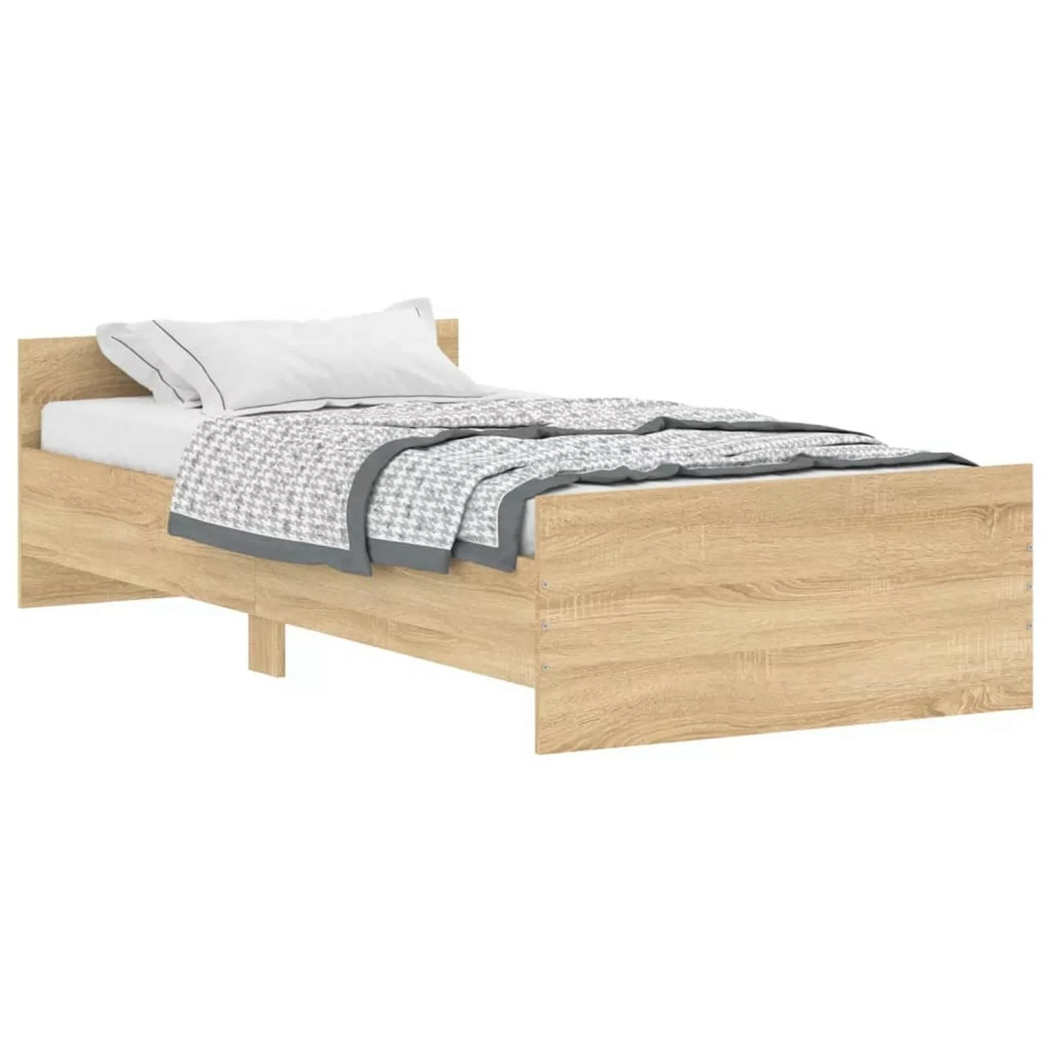 vidaXL Bettgestell, Bettrahmen Sonoma-Eiche 90x200 cm Holzwerkstoff günstig online kaufen