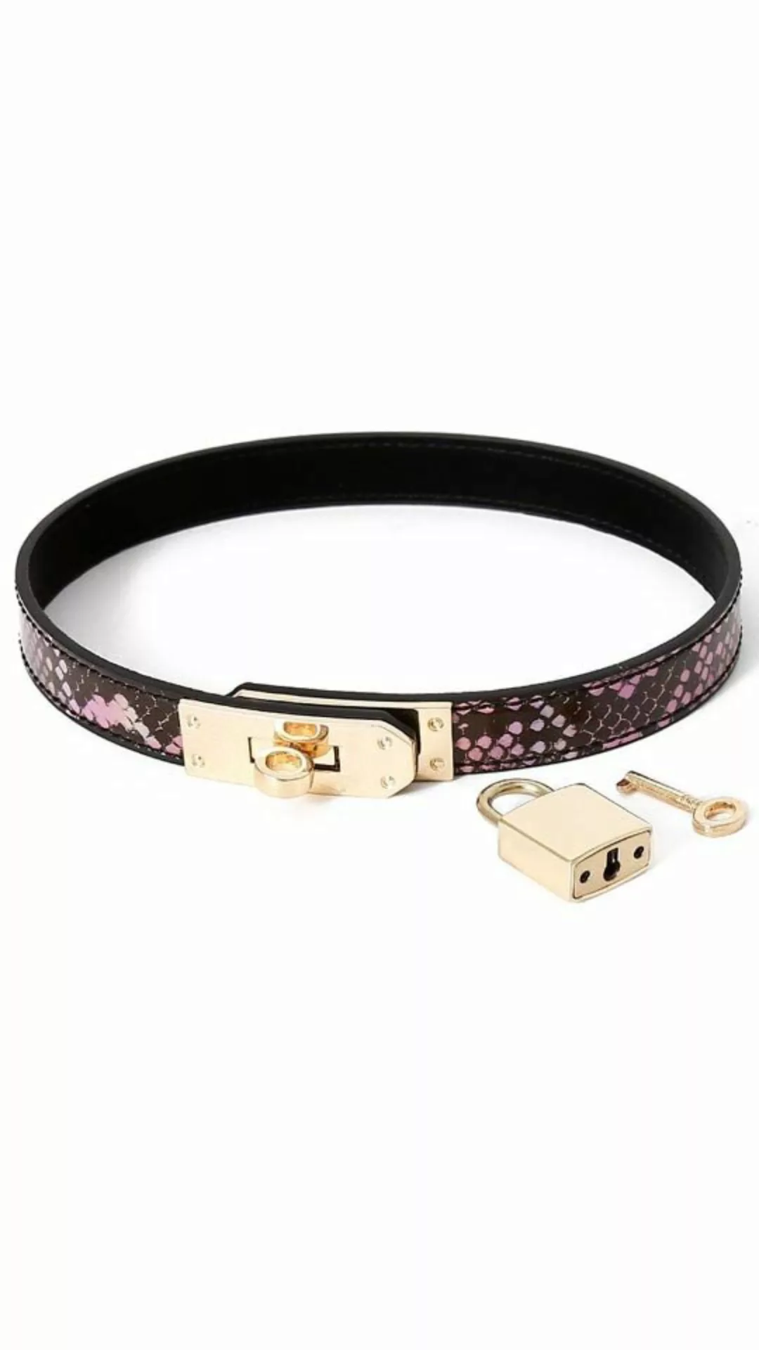 Halsband Gold/Rosa Reptil günstig online kaufen