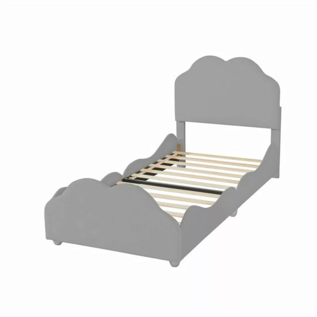 XDeer Kinderbett süße Polsterbett 90 x 200 cm hohes Geländer-Kinderbettgest günstig online kaufen