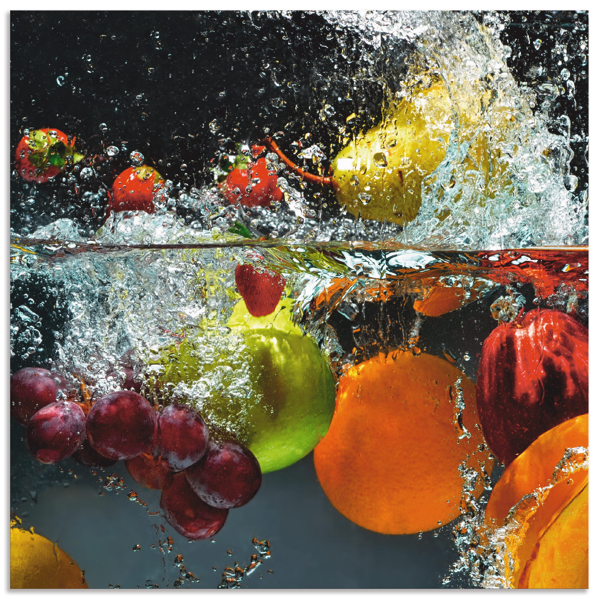 Artland Küchenrückwand "Spritzendes Obst auf dem Wasser", (1 tlg.), Alu Spr günstig online kaufen