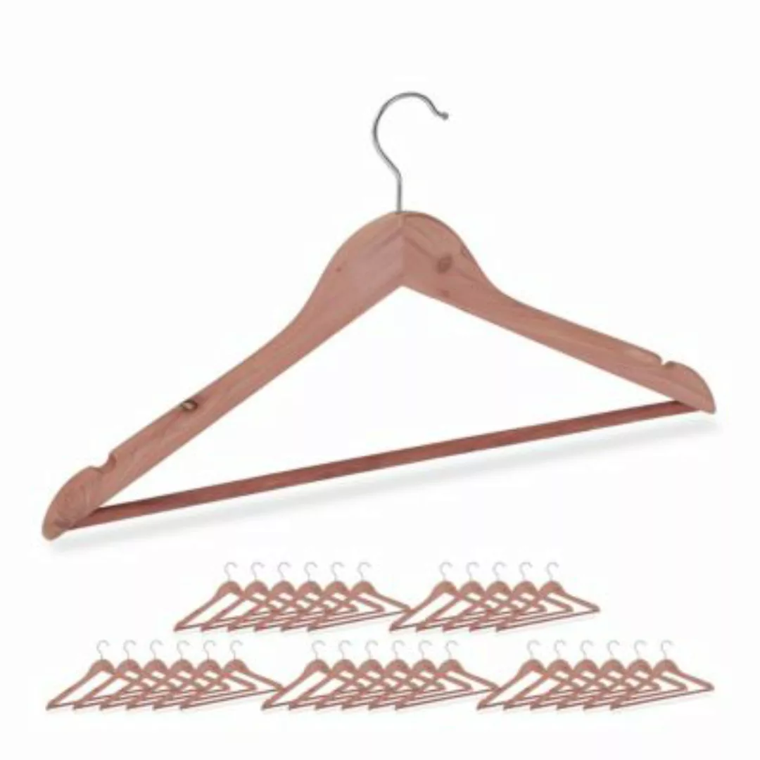 relaxdays 30 x Kleiderbügel aus Zedernholz natur günstig online kaufen