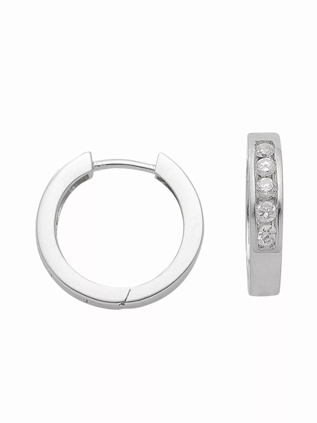 Adelia´s Paar Ohrhänger "925 Silber Ohrringe Creolen mit Zirkonia Ø 17 mm", günstig online kaufen