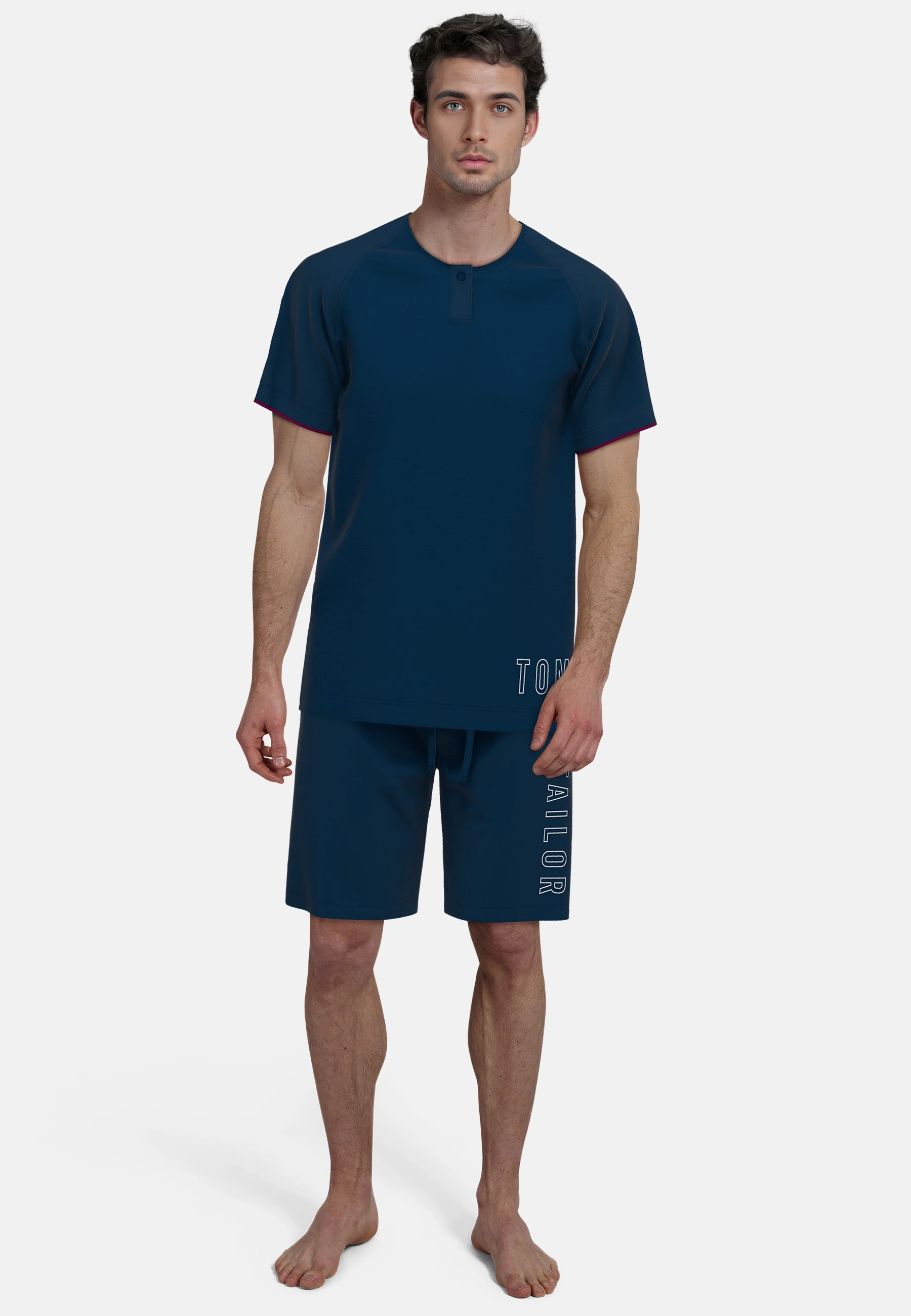 TOM TAILOR Shorty "Kilkenny", (2 tlg.), Mit Print, Kurzarm, Rundhalsausschn günstig online kaufen