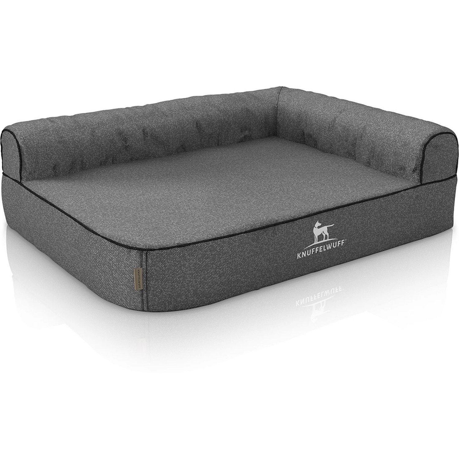 Knuffelwuff Eck Hundebett Marlie Orthopädisch Velours XL 100 x 70cm Lehne R günstig online kaufen