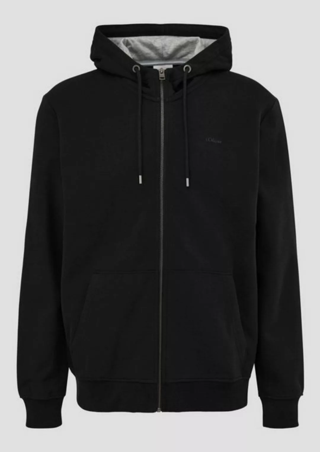 s.Oliver Allwetterjacke Sweatshirt-Jacke mit Kapuze und Logo Durchzugkordel günstig online kaufen