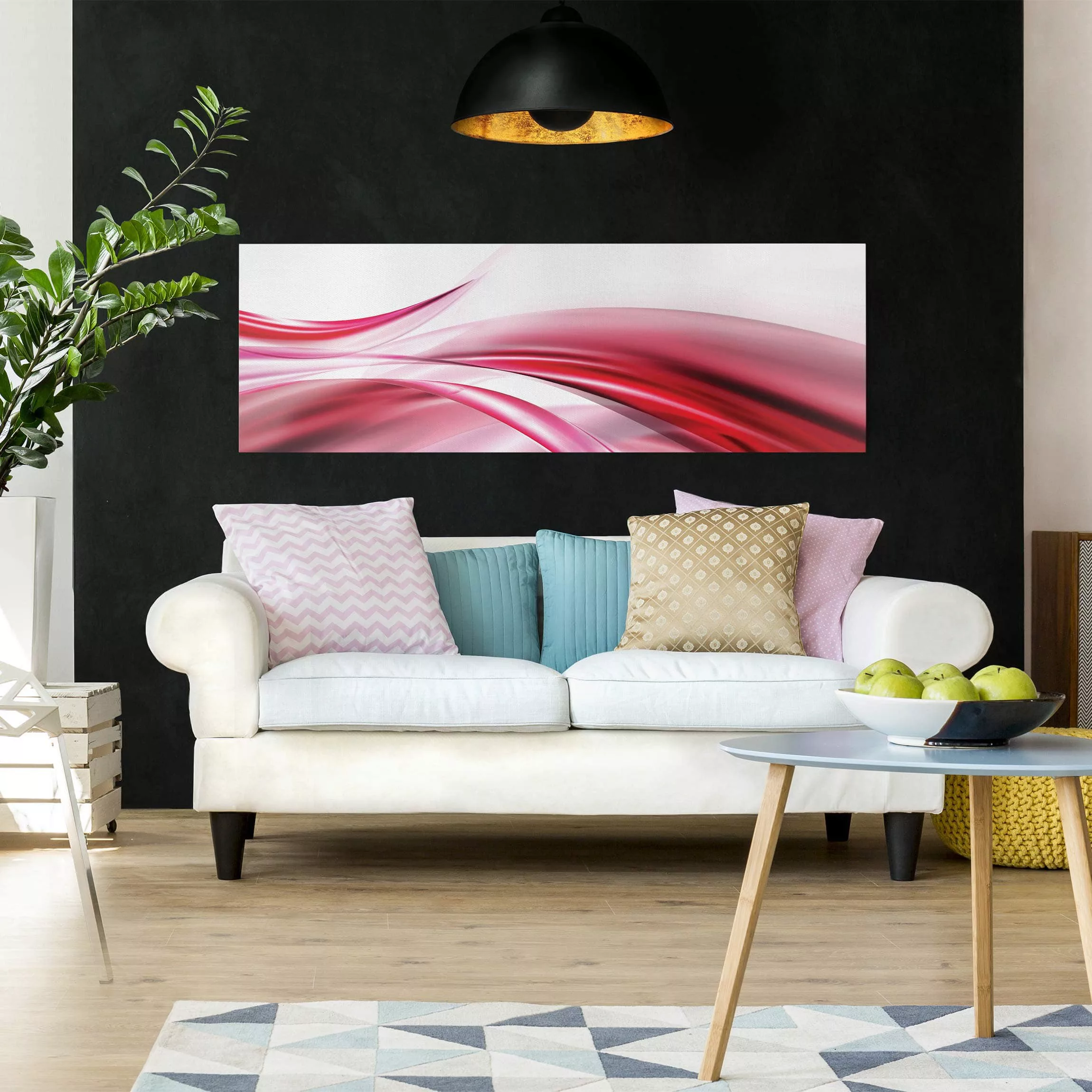 Leinwandbild Abstrakt - Panorama Pink Dust günstig online kaufen