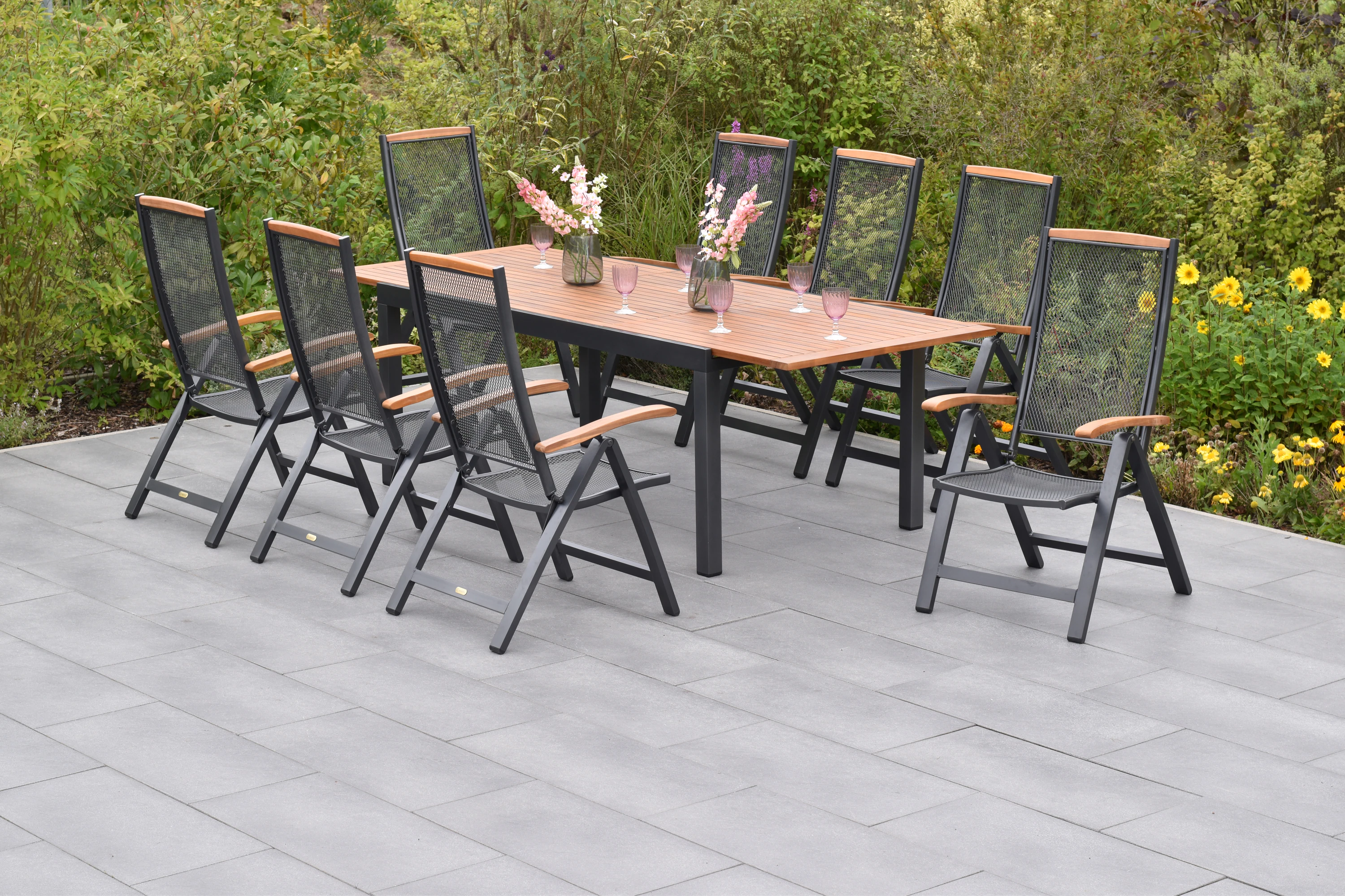 MERXX Garten-Essgruppe ""Tilos"", (Set, 9 tlg., 5-fach verstellbare Rückenl günstig online kaufen