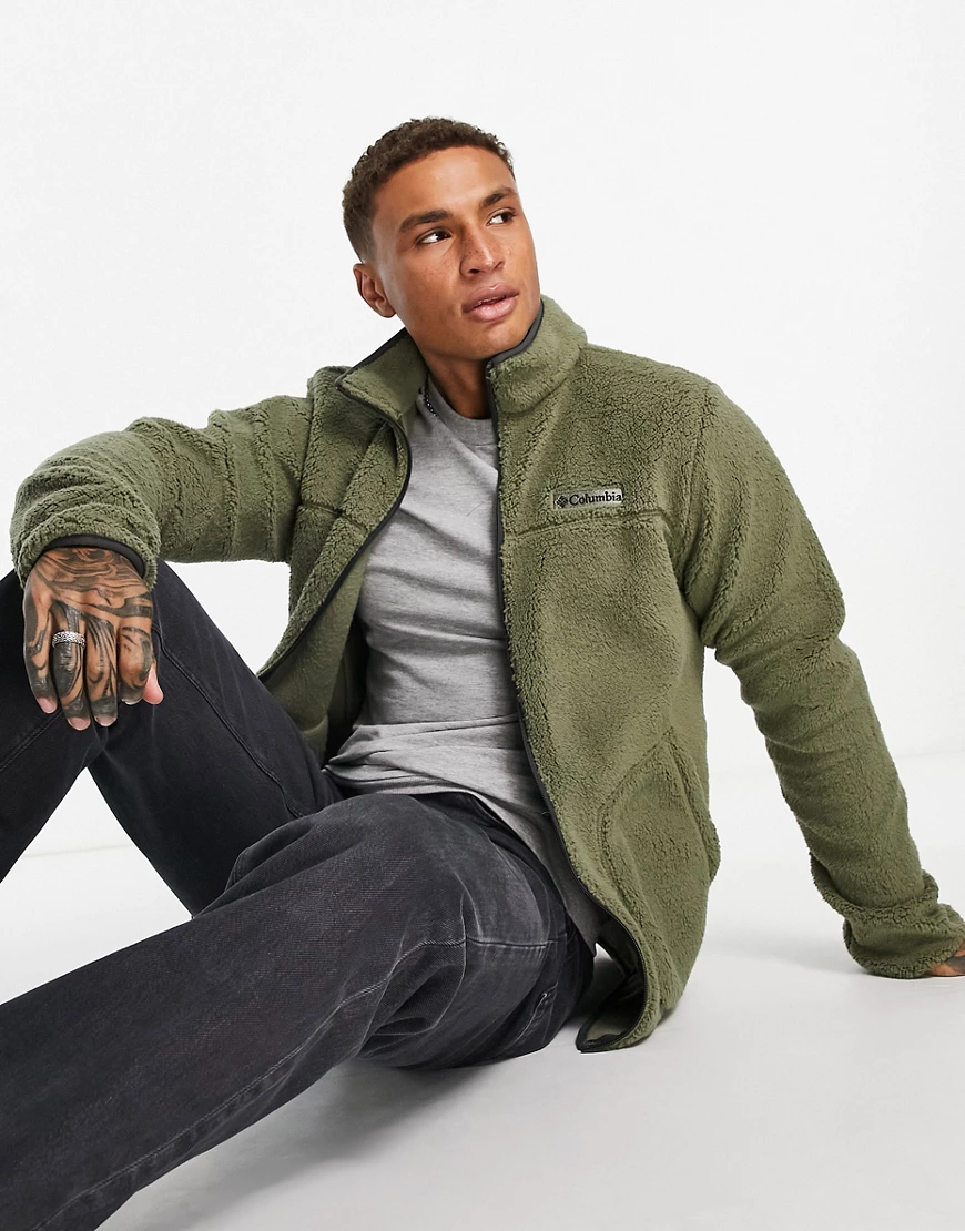 Columbia – Rugged Ridge – Oberteil aus Sherpa-Fleece in Khaki mit durchgehe günstig online kaufen