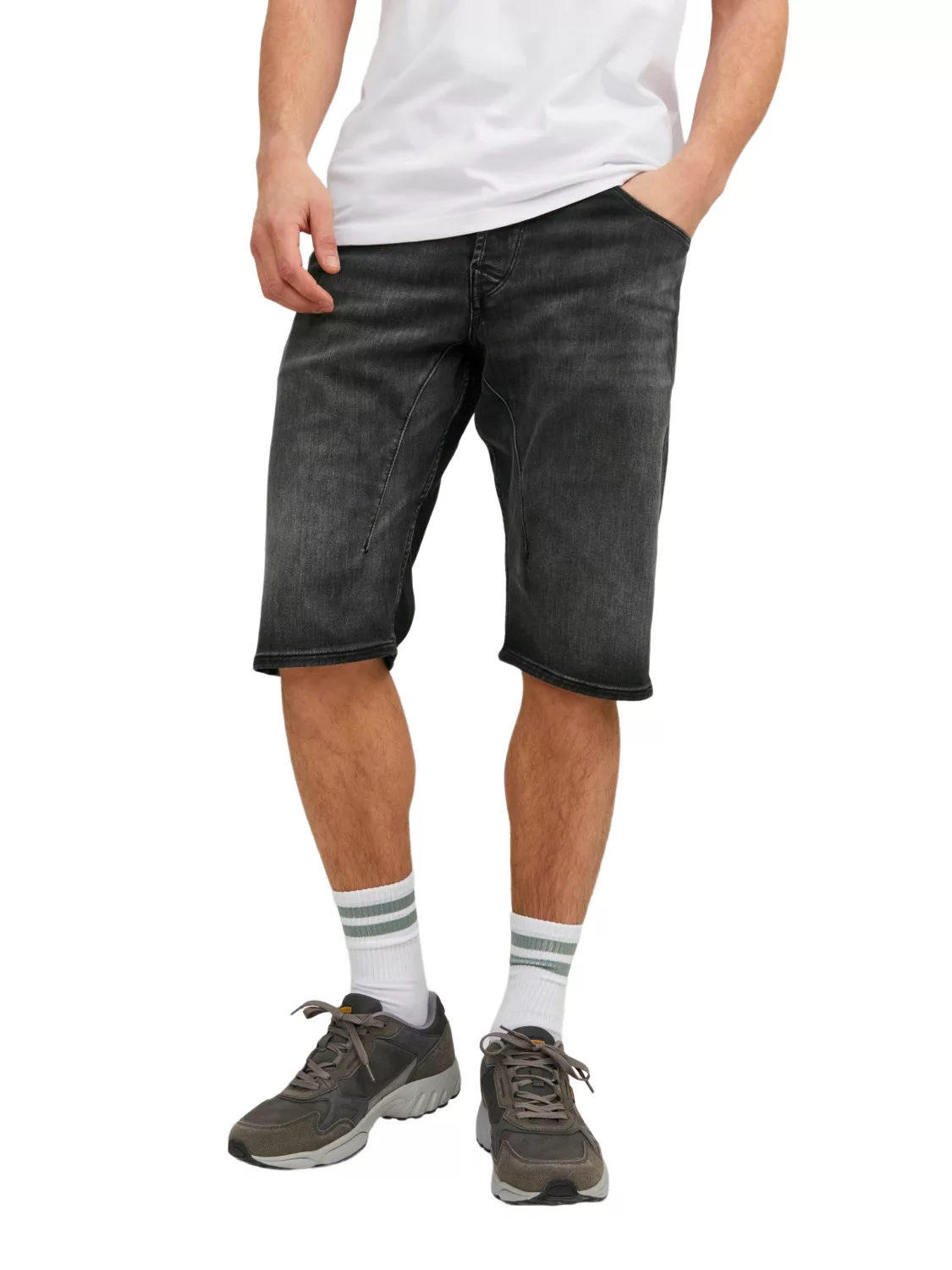 Jack & Jones Herren Jeans Short JJISCALE JJLONG GE 607 - Regular Fit - Schw günstig online kaufen