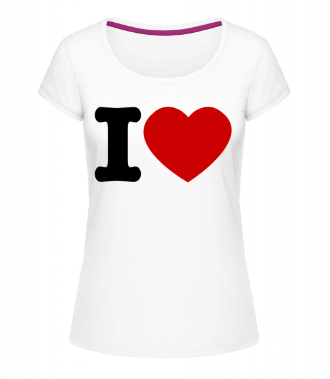 I Love Herz · Frauen T-Shirt U-Ausschnitt günstig online kaufen