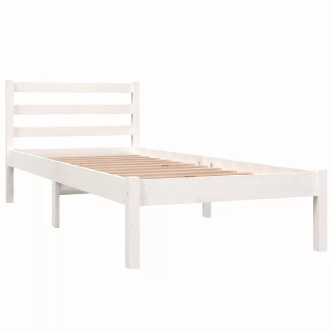 furnicato Bett Massivholzbett Kiefer 75x190 cm Weiß günstig online kaufen