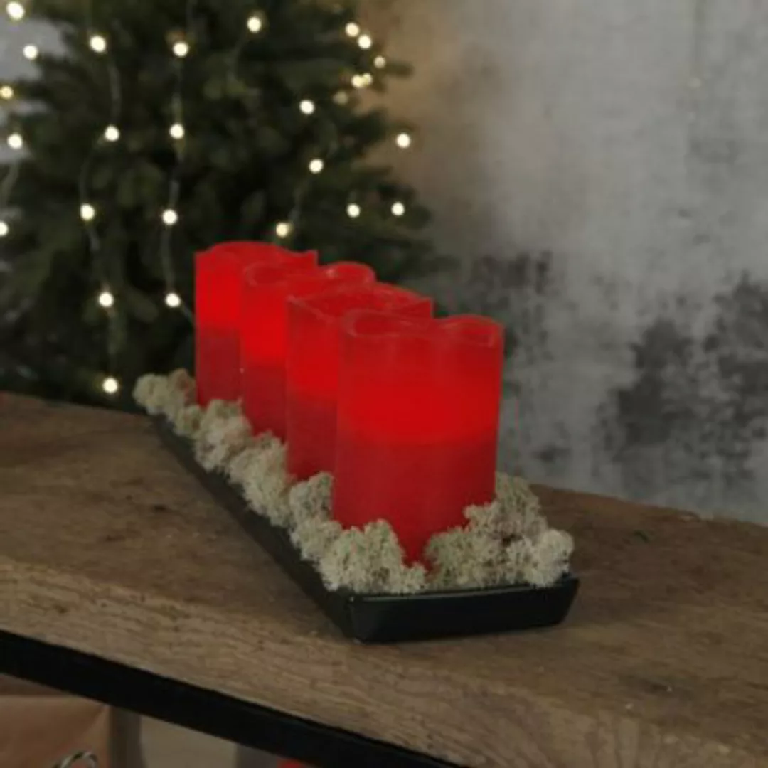 MARELIDA LED Kerzenset Adventskerzen 4er Set rot günstig online kaufen