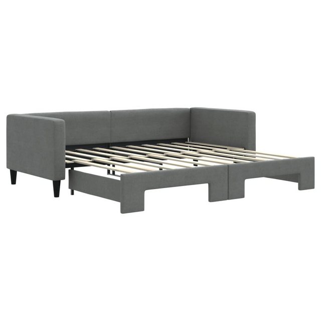 vidaXL Gästebett Gästebett Tagesbett Ausziehbar Dunkelgrau 90x190 cm Stoff günstig online kaufen