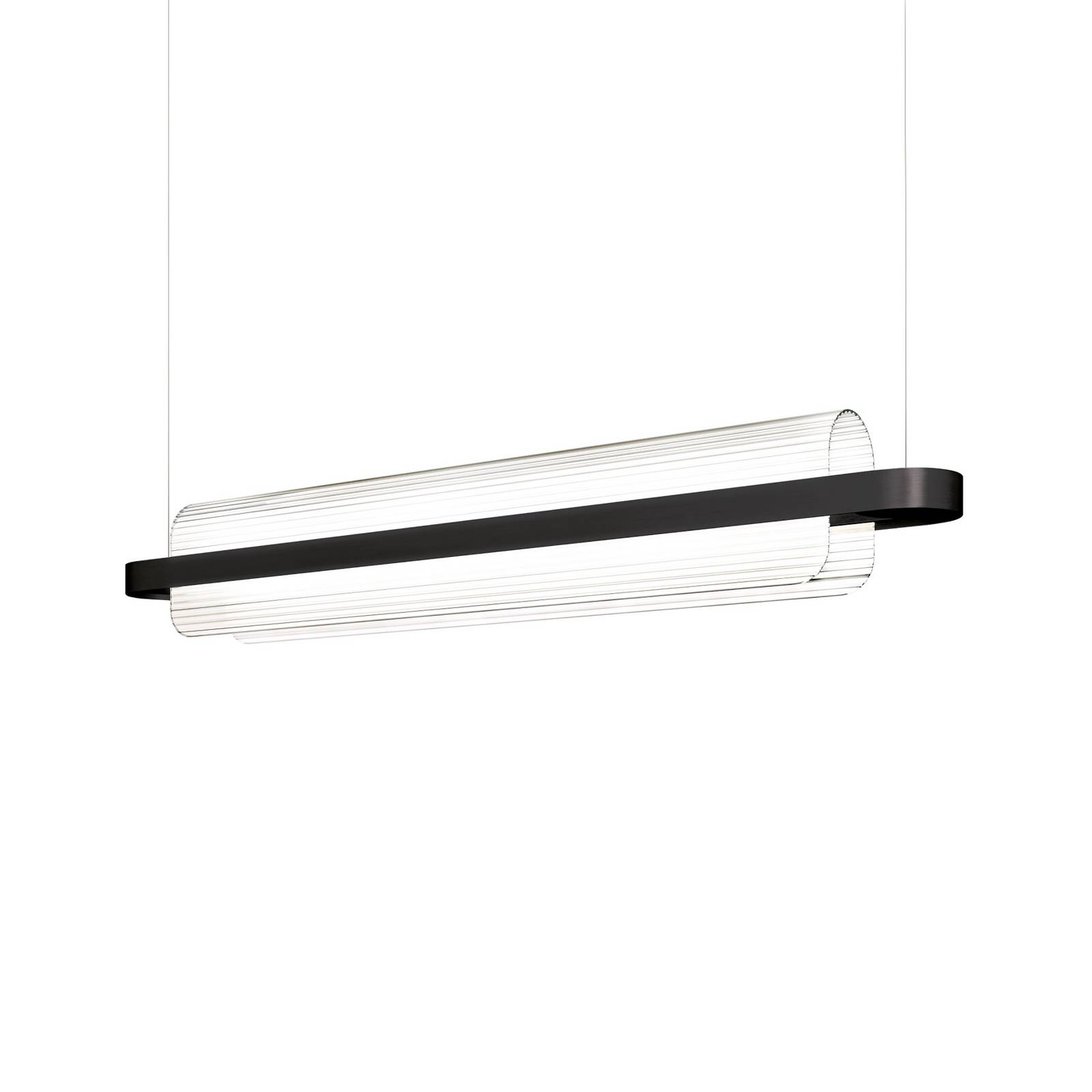 kdln LED-Hängeleuchte Nami, schwarz, Länge 150 cm, Glas günstig online kaufen