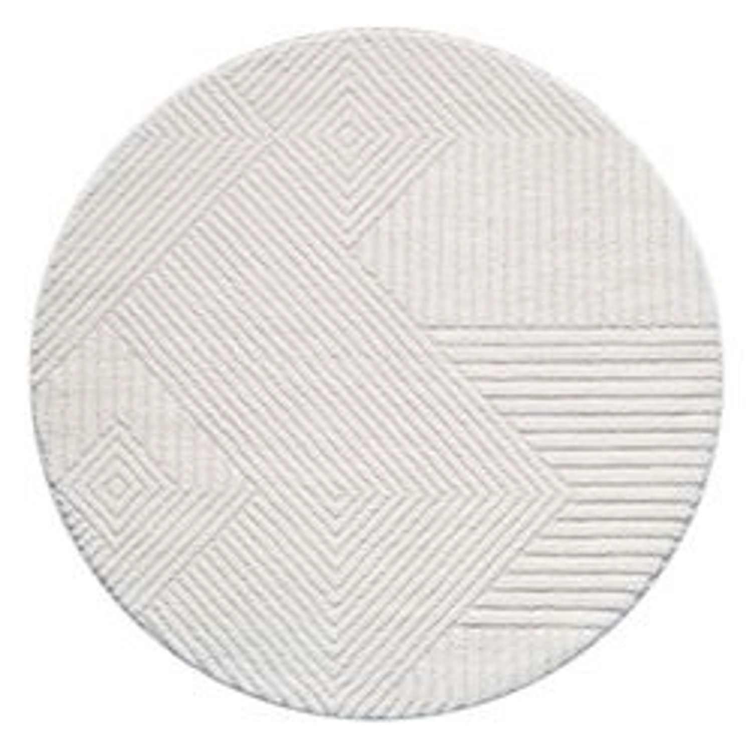 payé Teppich Ello 0632 Boho Flachflor Rund 160x160 cm Cream günstig online kaufen
