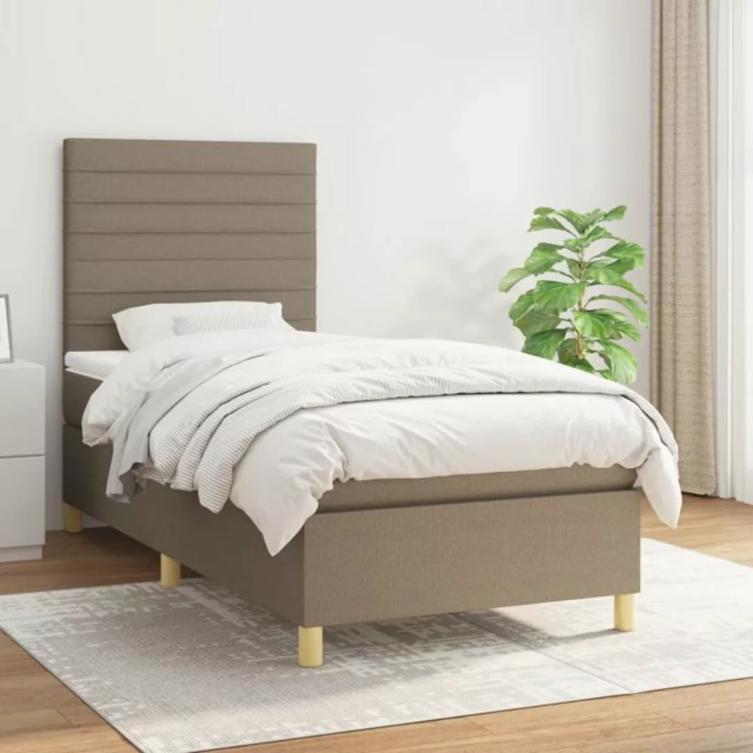 vidaXL Boxspringbett Boxspringbett mit Matratze Taupe 80x200 cm Stoff Bett günstig online kaufen