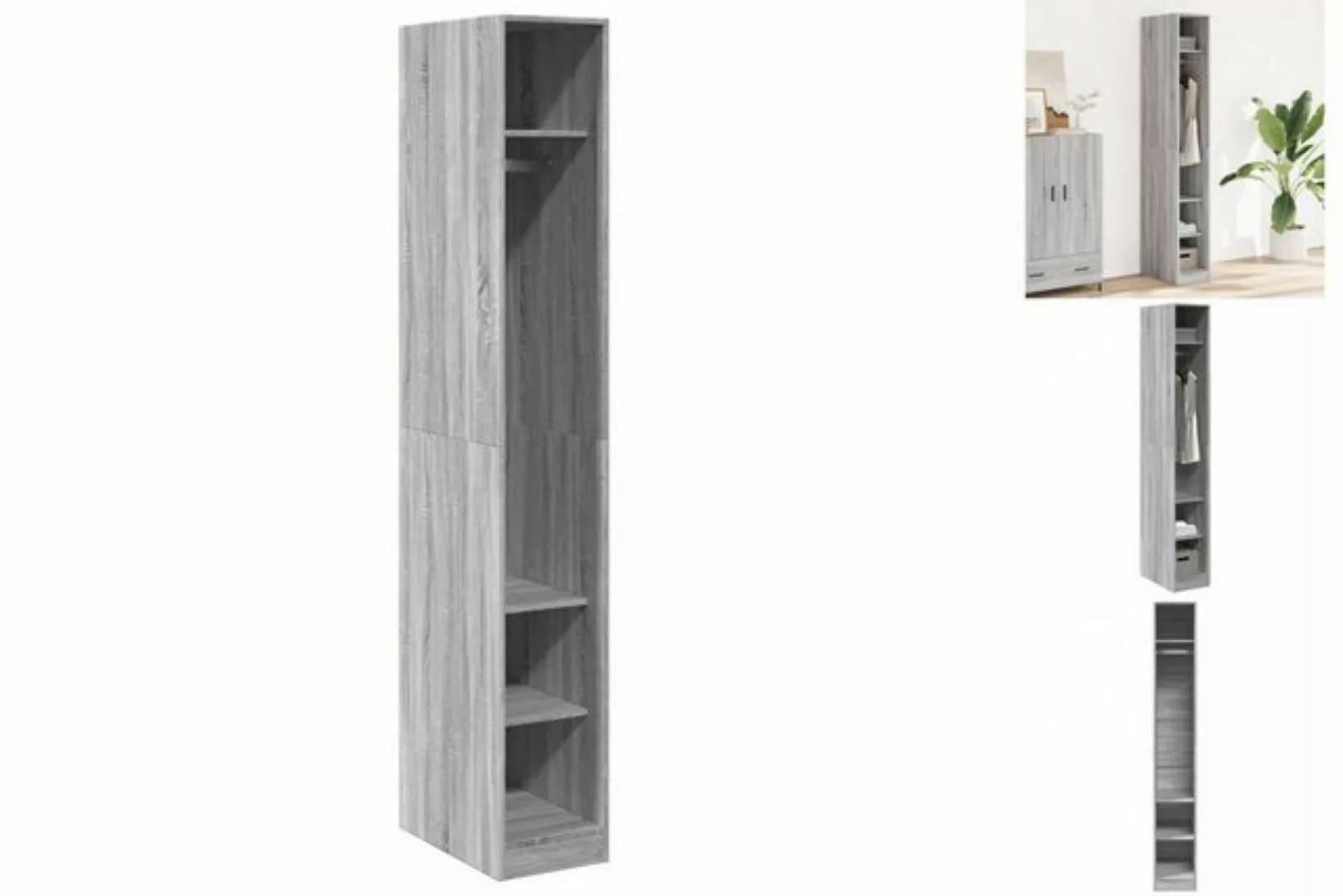 vidaXL Kleiderschrank Kleiderschrank Grau Sonoma 30x50x200 cm Holzwerkstoff günstig online kaufen