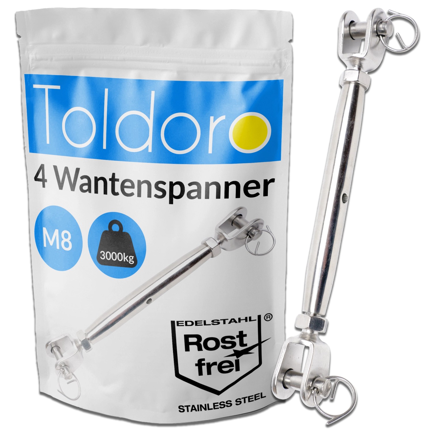 Toldoro 4 Stück M8 Wantenspanner Edelstahl Rostfrei V4A  Sonnensegel Spanne günstig online kaufen