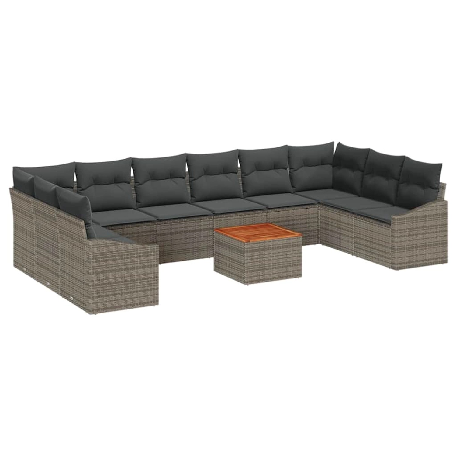 vidaXL Garten-Sofa-Set 11-Tlg Grau 3356550 günstig online kaufen
