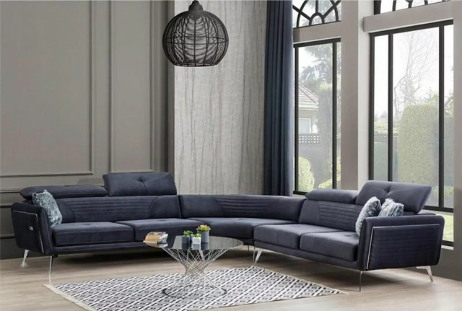 Xlmoebel Ecksofa Dreisitzer Eckcouch Polstermöbel in Weichem Stoff 343x343, günstig online kaufen