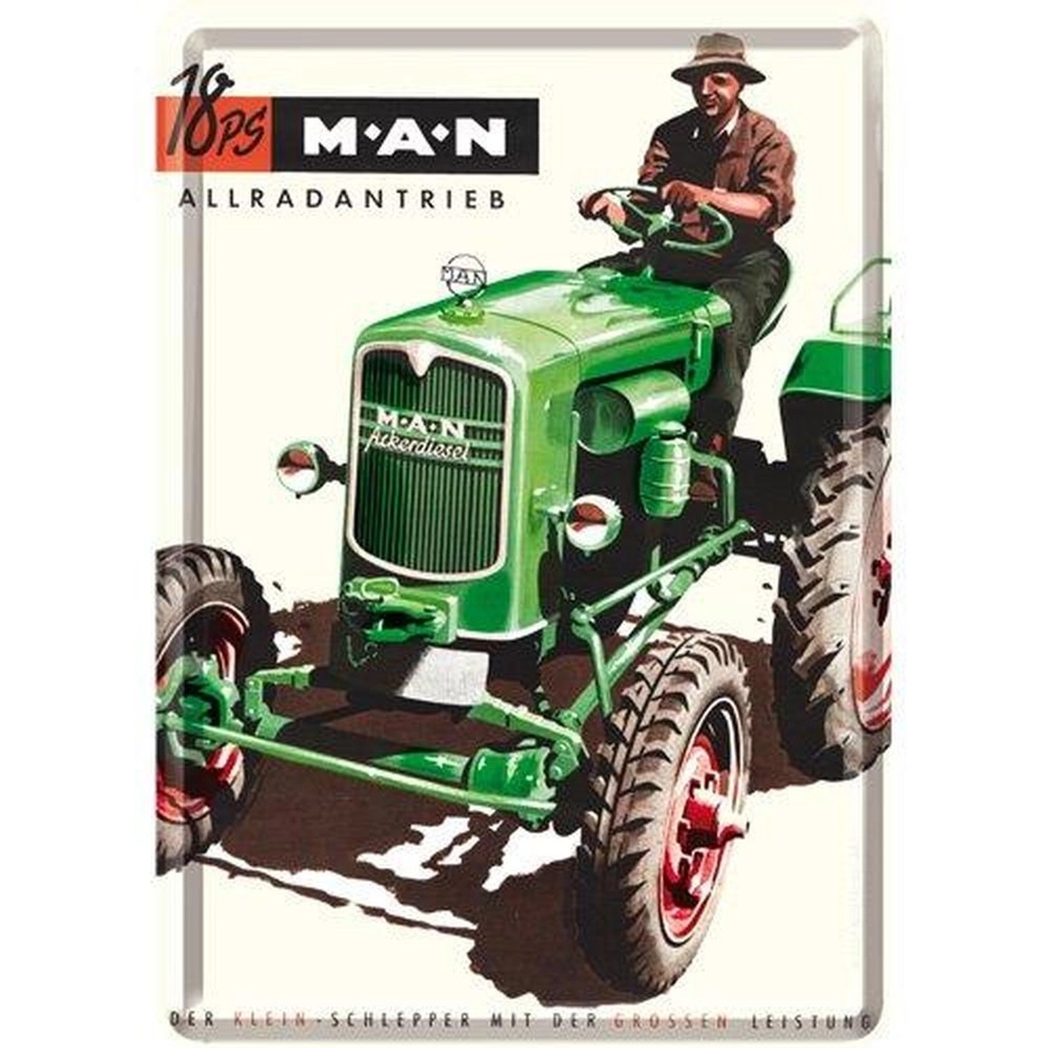 Nostalgic-Art Blechpostkarte - MAN Traktor Grün günstig online kaufen