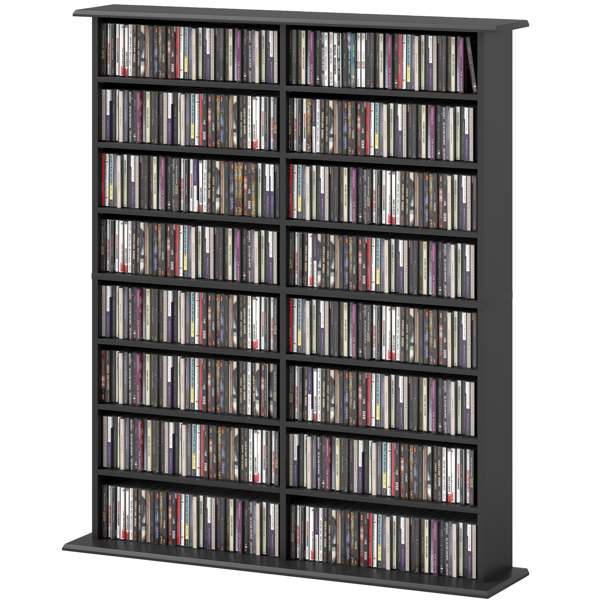 HOMCOM Mobiles CD-Regal mit 16 Regalen für 720 CDs im modernen Design, CD-R günstig online kaufen