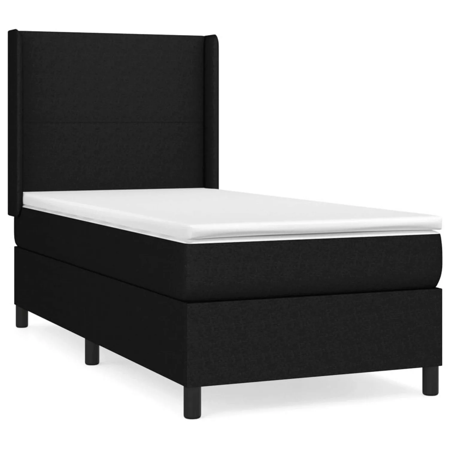 vidaXL Boxspringbett mit Matratze Schwarz 90x190 cm Stoff1468273 günstig online kaufen