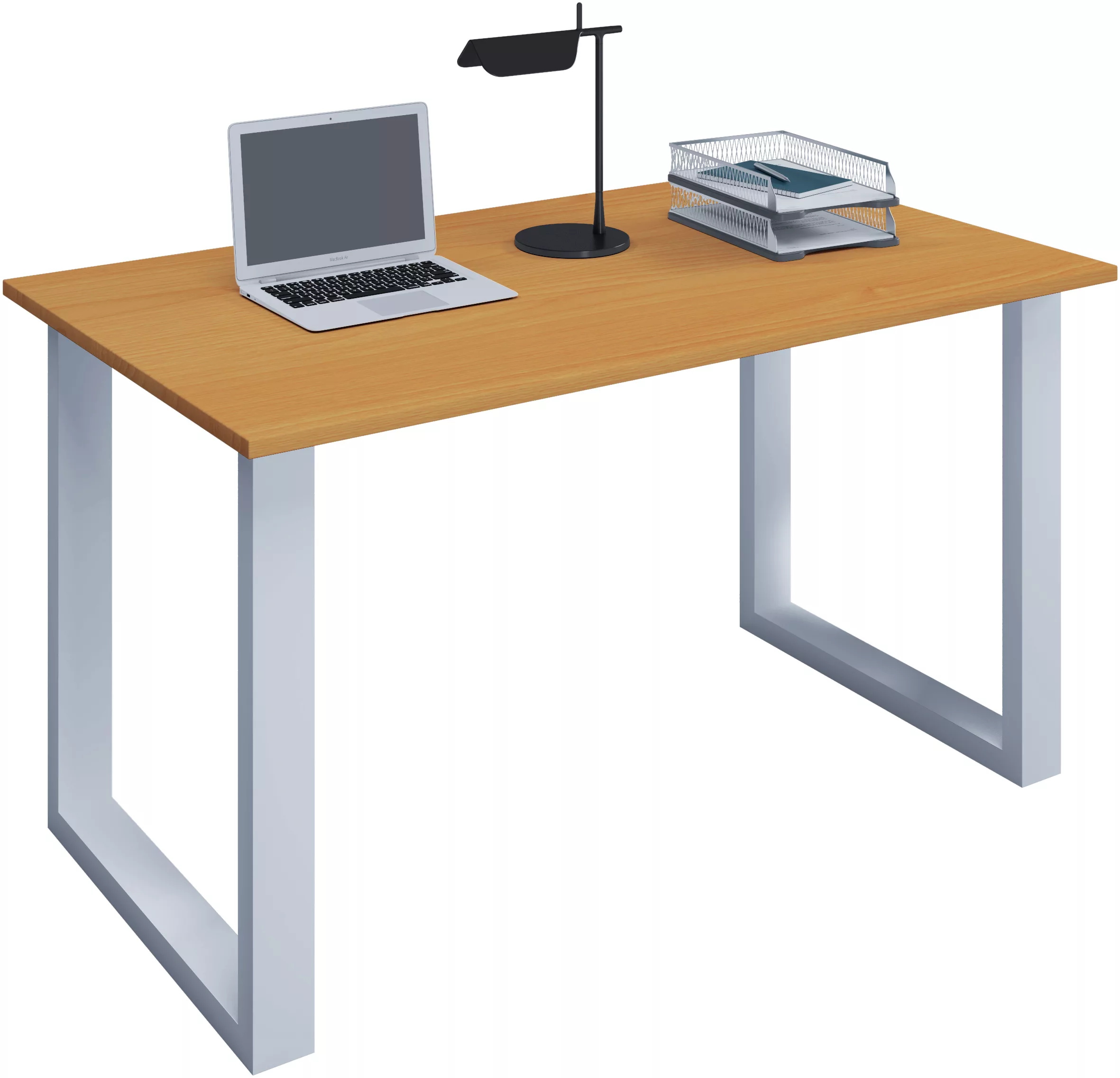 Schreibtisch VCM Lona 80x50 U-Fußgestell - Buche/Weiß günstig online kaufen