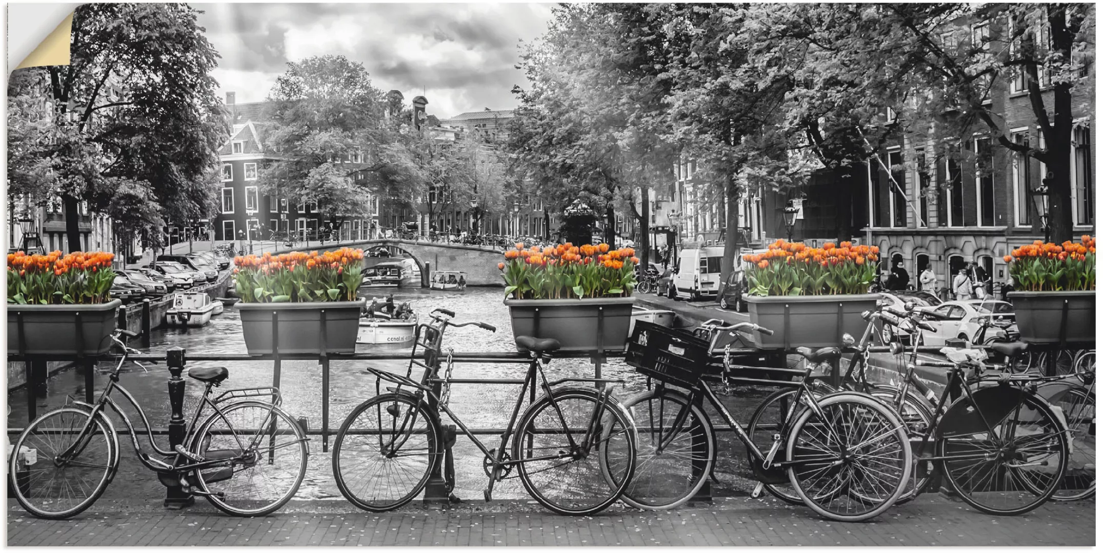 Artland Wandbild "Amsterdam Herengracht I", Fahrräder, (1 St.), als Leinwan günstig online kaufen