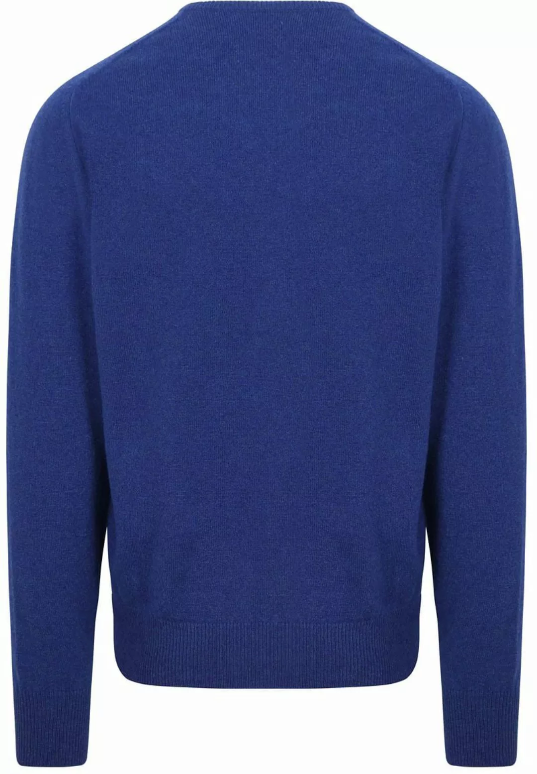 William Lockie V-Auschnitt Pullover Lammwolle Royal Blue - Größe M günstig online kaufen